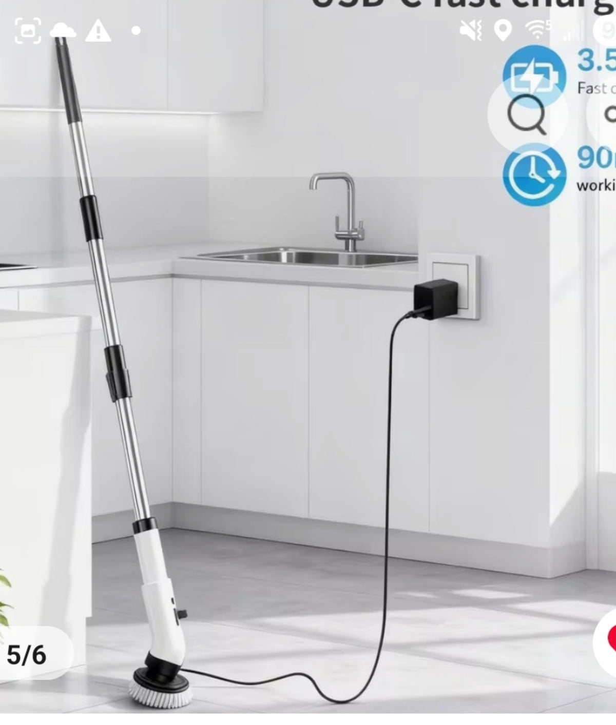 Cordeless Electric soin scrubber-deep clean bathroom & Kitchen in munites